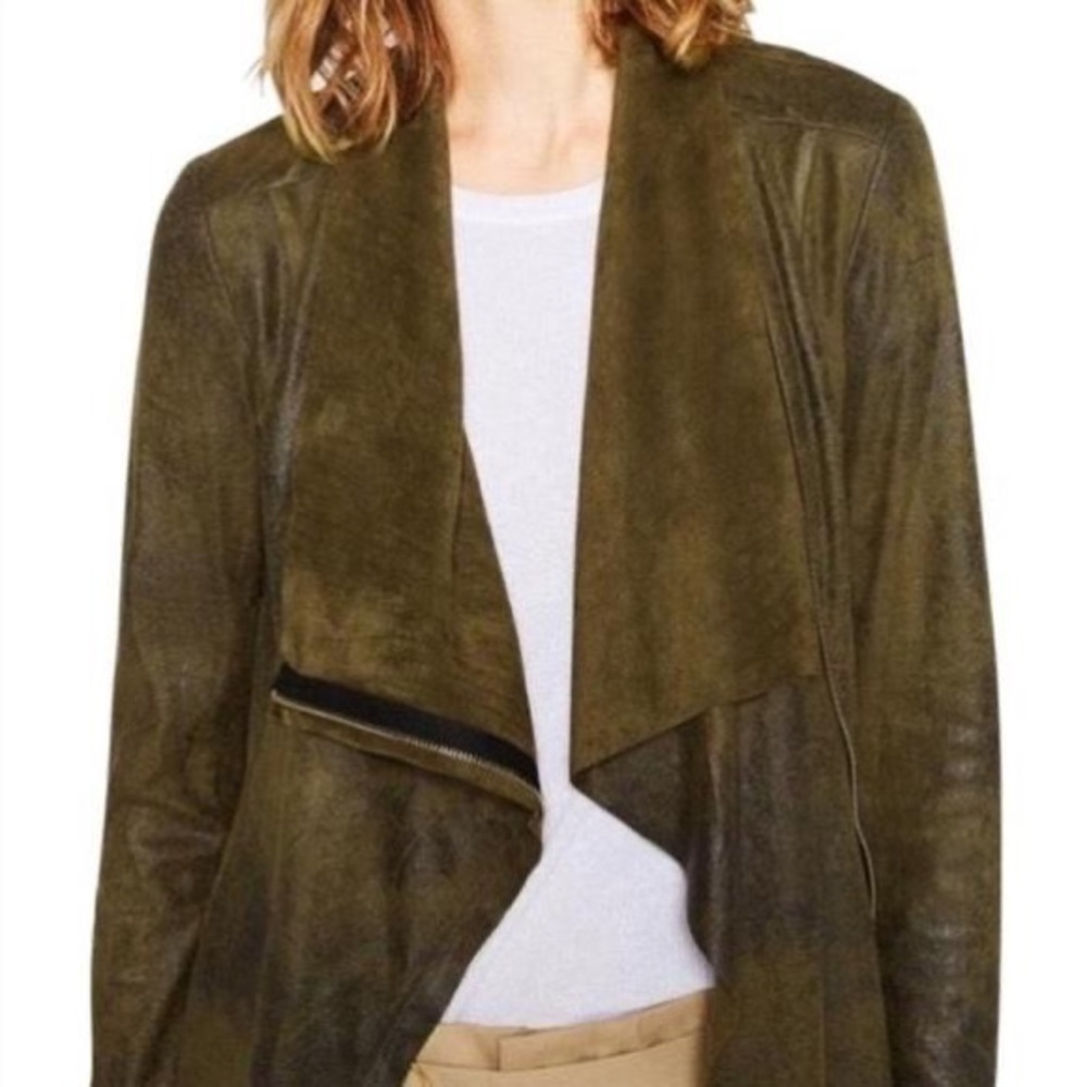Zara Olive faux suede jacket